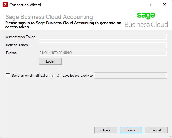 Sage Business Cloud Accounting Connection