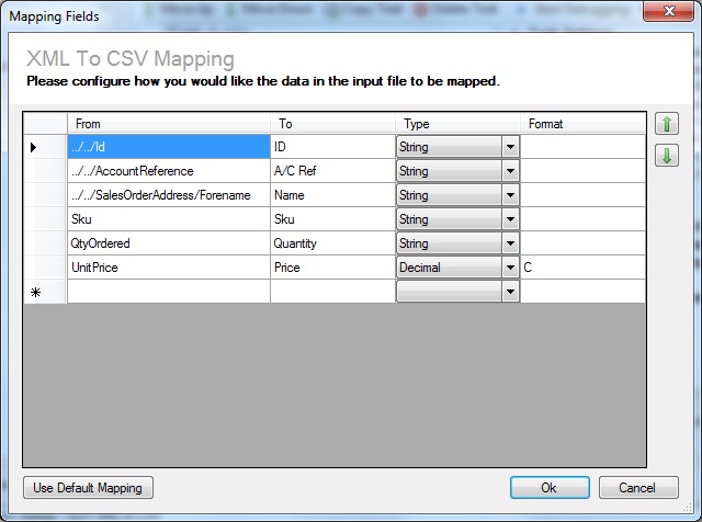XML to CSV Mapping